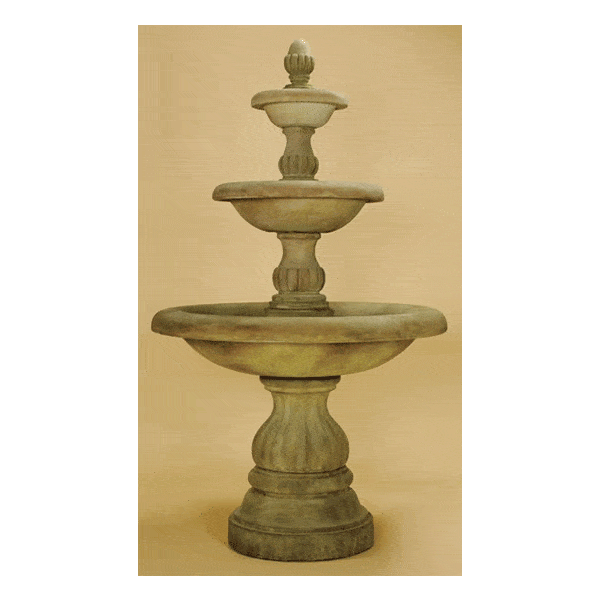 Isola Three Tier Outdoor Cast Stone Garden Fountain – Tuscan Basins