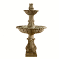 Calanthia Two Tier Cast Stone Outdoor Garden Fountain W/ Acanthus Fini ...