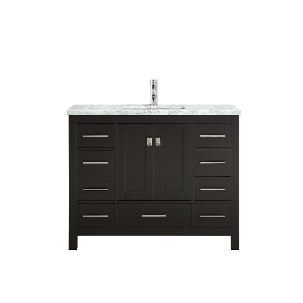 Eviva London 36″ x 18″ Transitional Bathroom Vanity w/ White Carrara Top
