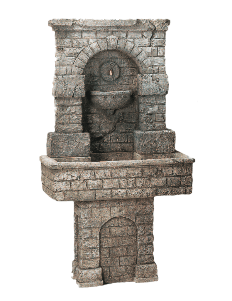 SPQR Cast Stone Outdoor Garden Fountain with pedestal – Tuscan Basins