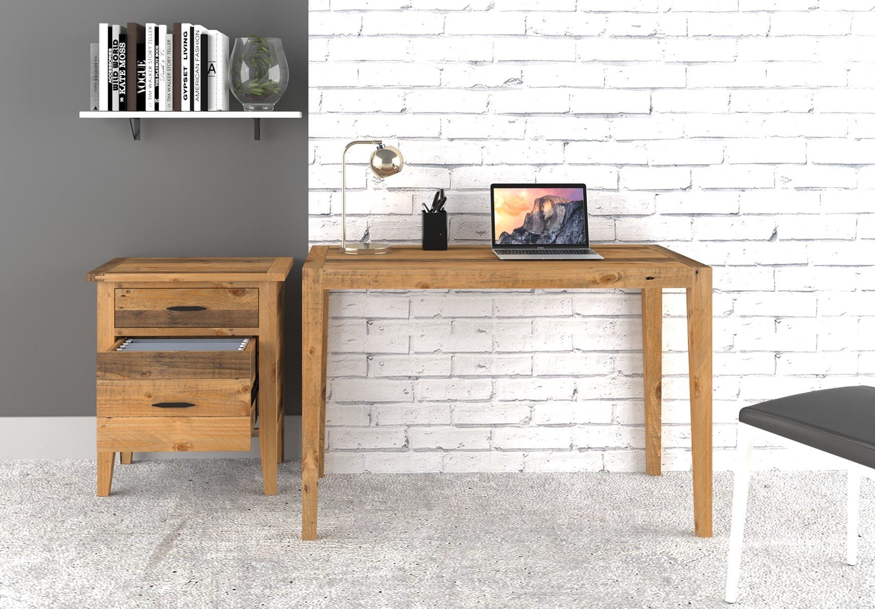 Ashford 25" Reclaimed Wood Filing Cabinet with Two Drawers