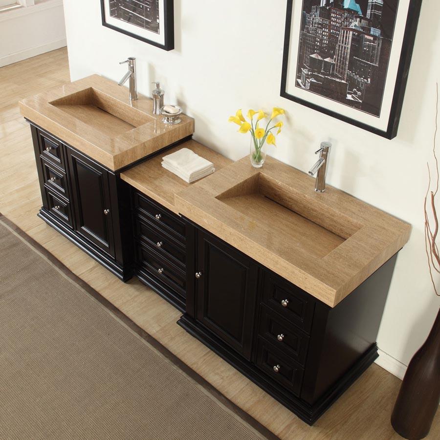 Silkroad 90 Modern Double Sink Bathroom Vanity Tuscan Basins 0811