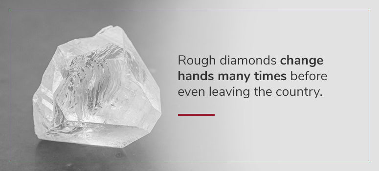 rough diamonds change hands many times