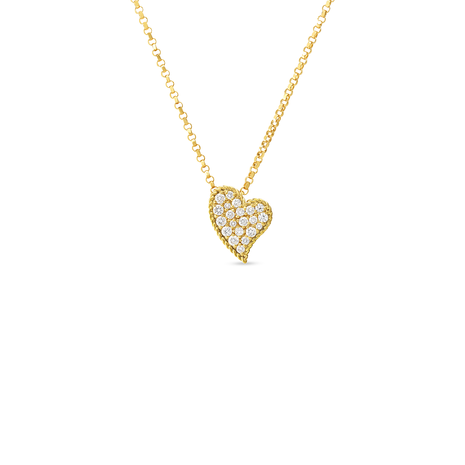18k Yellow Gold Diamond Heart Necklace Little Switzerland