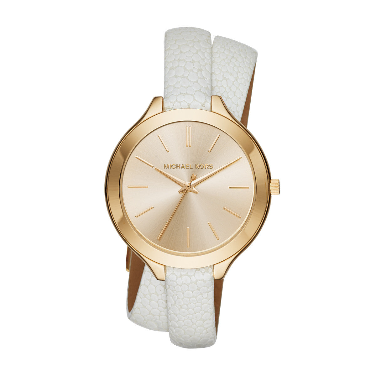 michael kors white leather watch