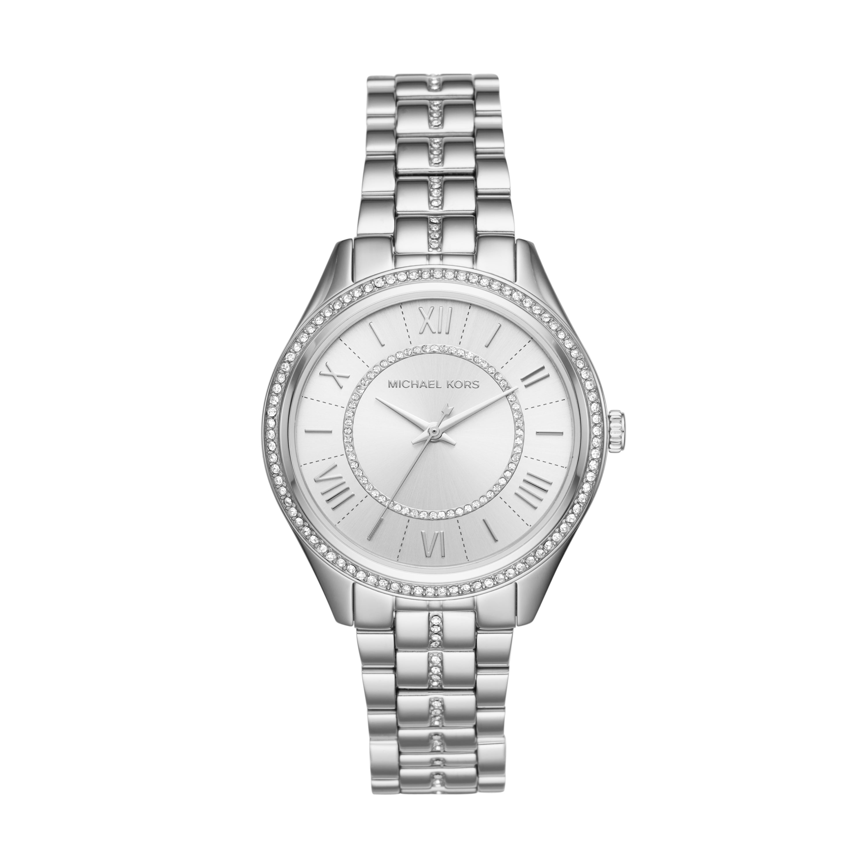 lauryn pave silver tone watch