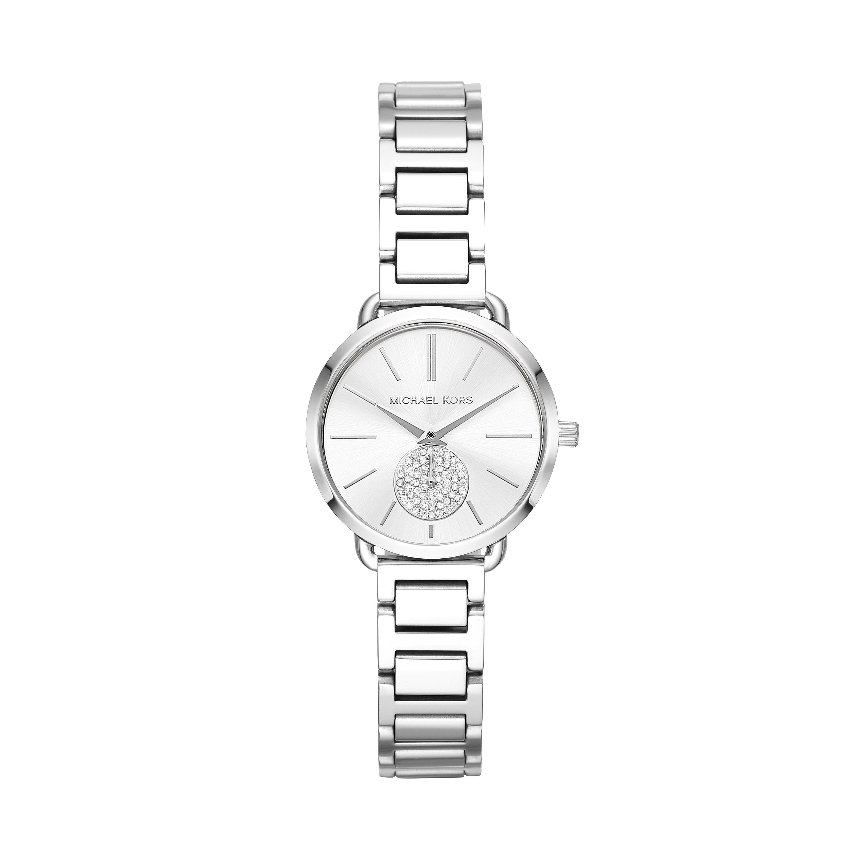 michael kors silver tone watch