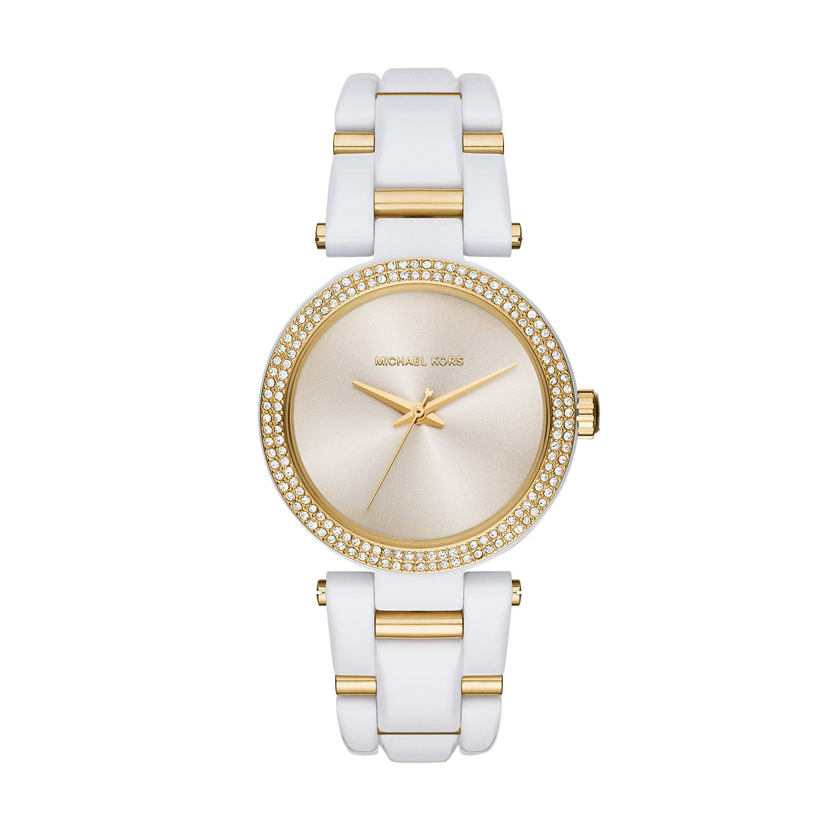 michael kors white and gold watch