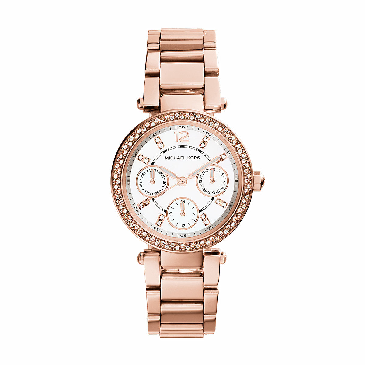 michael kors women's chronograph parker rose gold watch