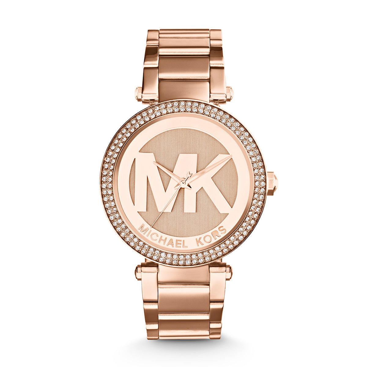 michael kors parker pave rose gold watch