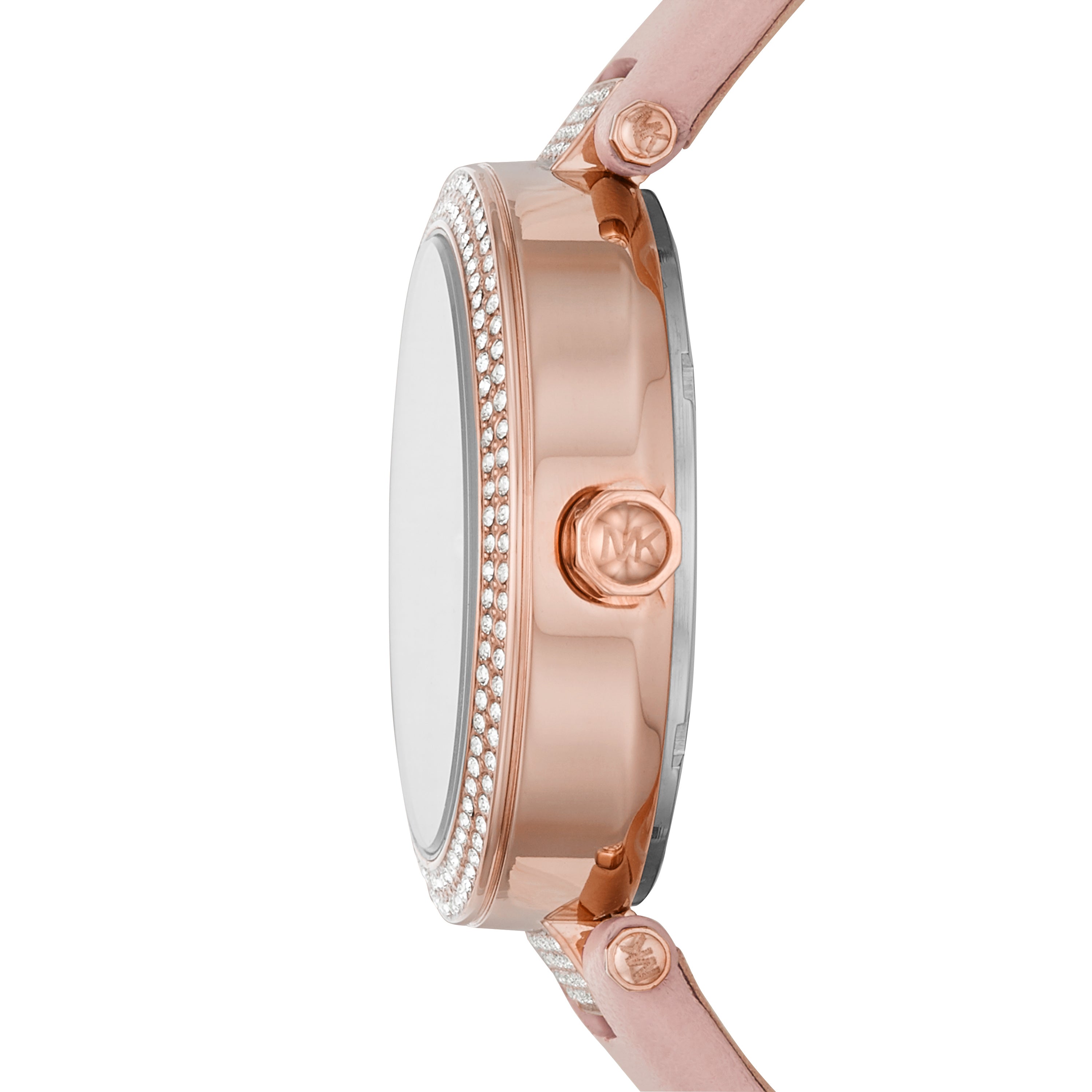 parker pave rose gold watch