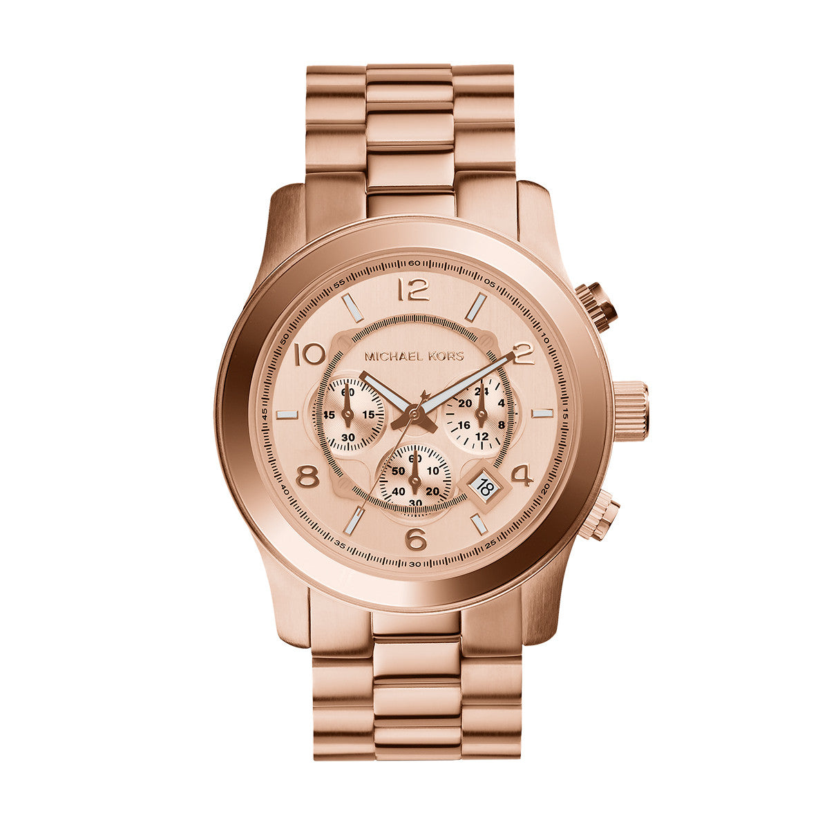 mk runway watch rose gold