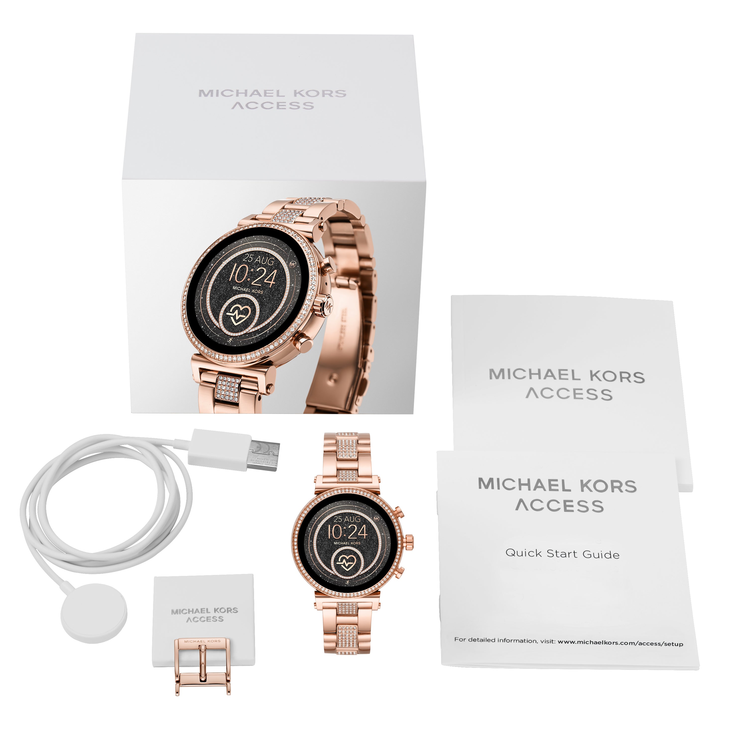 michael kors sofie pave rose gold smartwatch