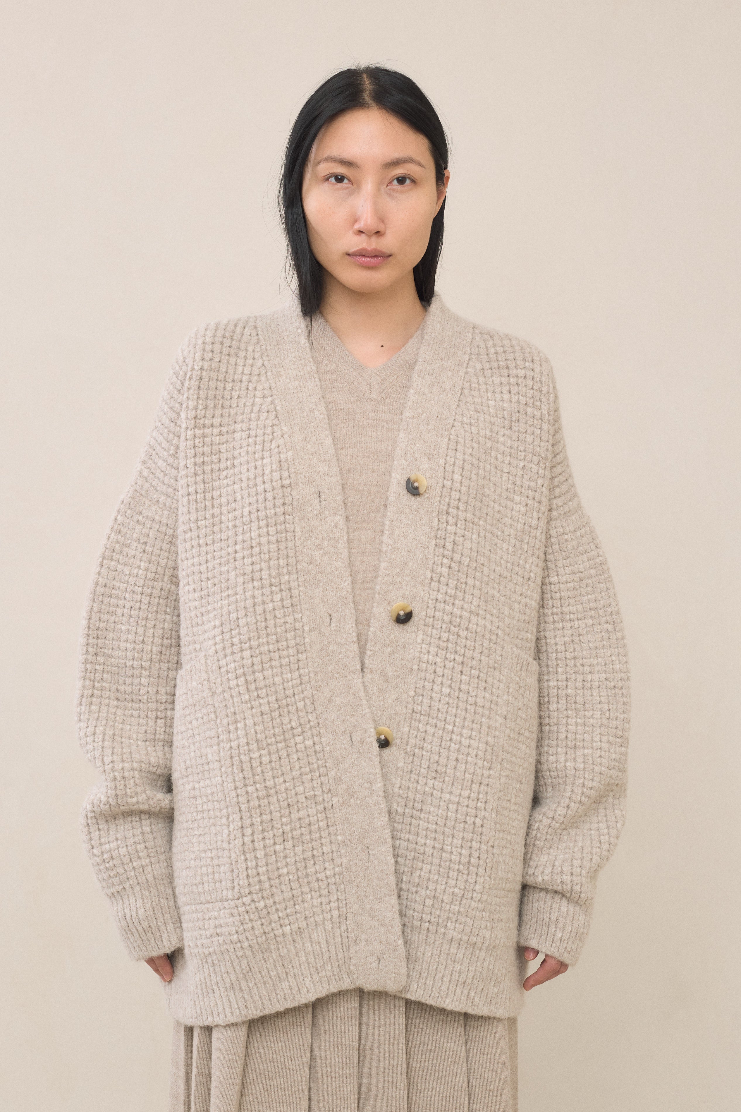 Lauren Manoogian Long Shawl Cardigan in Driftwood Curated at Jake