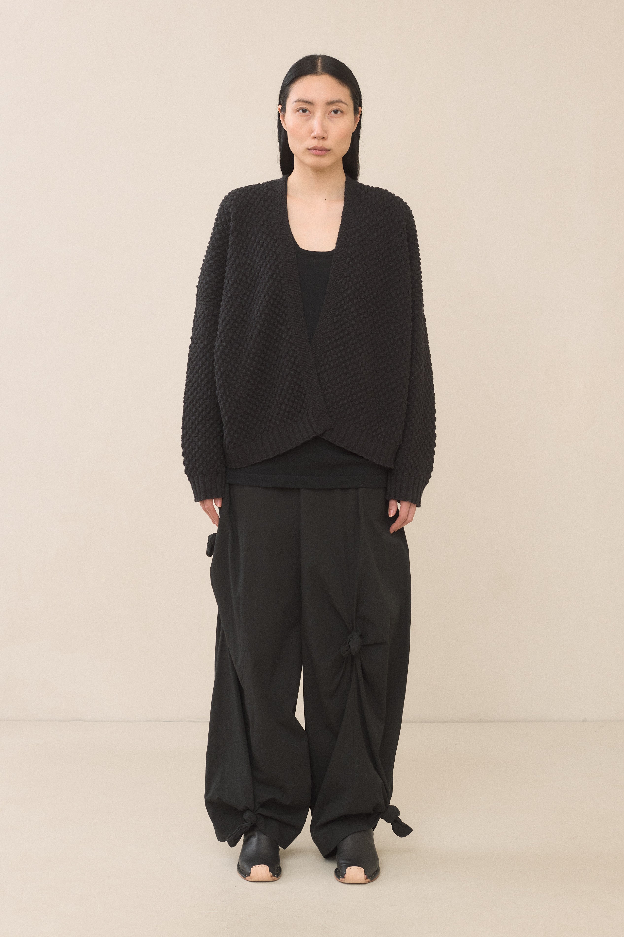 独特な louren loop knit cardigan black カーディガン/ボレロ - www