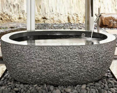 Northern Solid Black Basalt Bathtub Hawaii Stone Imports