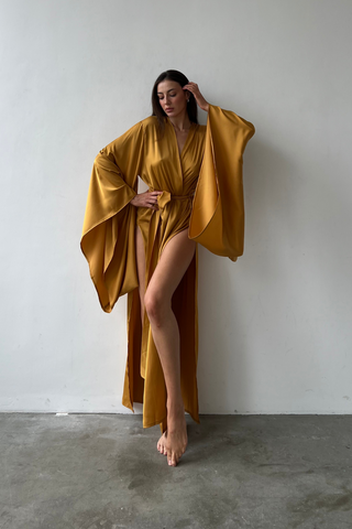 Elissa Kimono Golden Long Robe