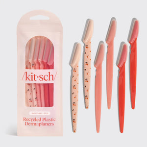 Kitsch Recycled Plastic Dermaplaners 6pc. Set | Assrtd Cherry Blossom - The Vault Clothing Co.
