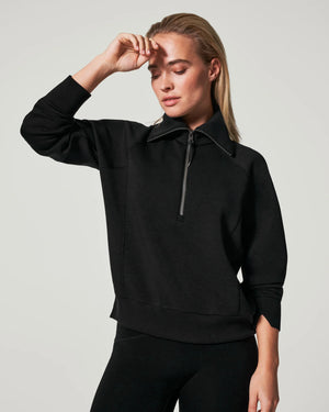 Spanx Airessentials Half Zip | Black - The Vault Clothing Co.