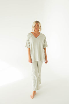 Brittany Cotton Pant & Top Set | Seagrass