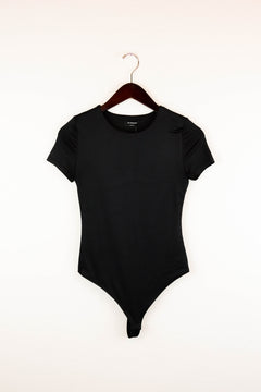 Jordyn Round Neck Bodysuit | Black