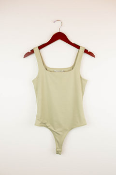 Carlie Square Neck Bodysuit | Light Sage