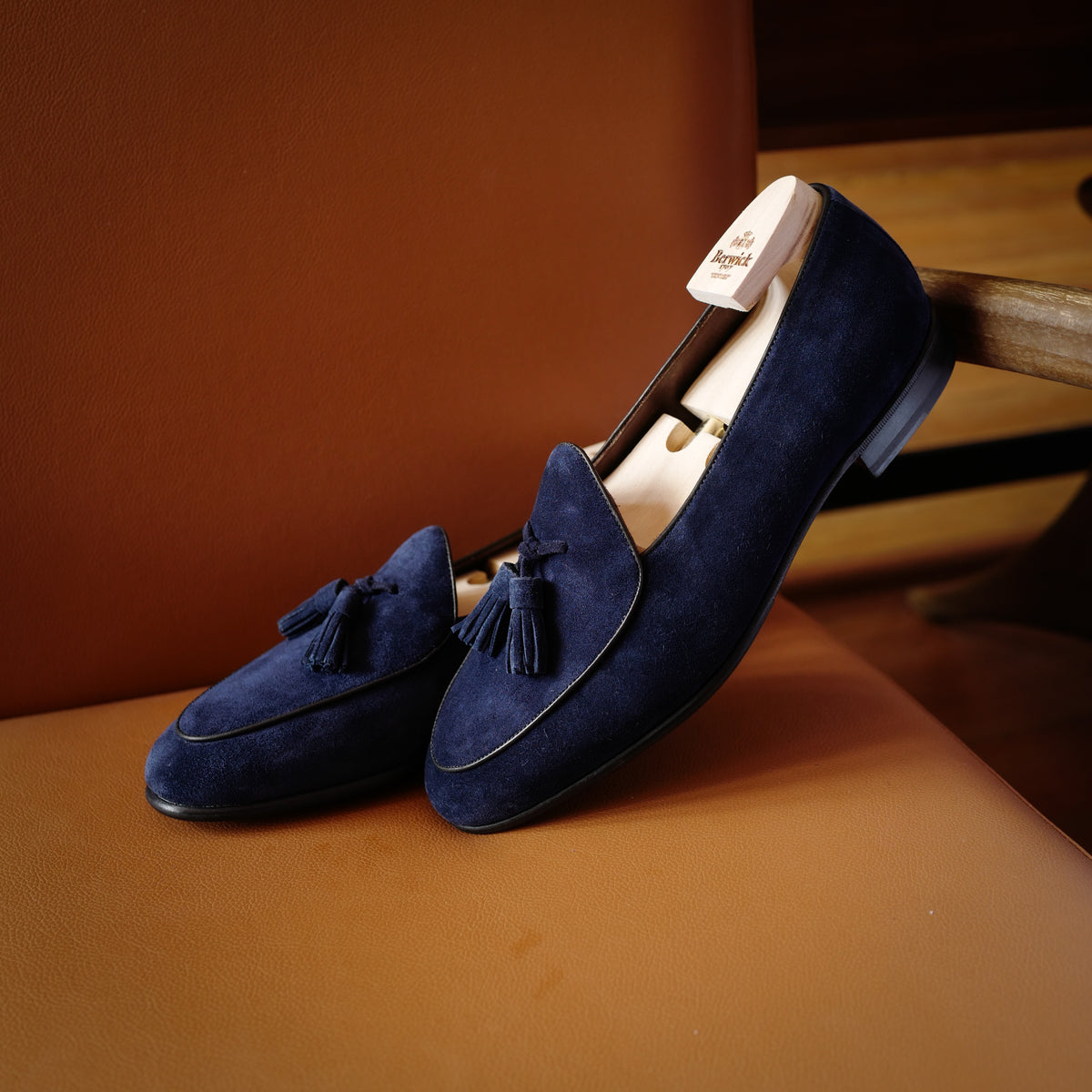 blue tassel loafers