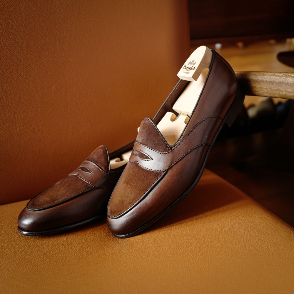 two tone penny loafers