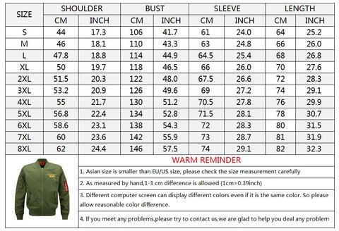 8xl Size Chart