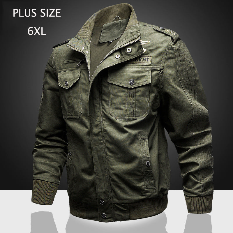 Plus Size Stand Collar Military Men's Jacket – TANGEEL