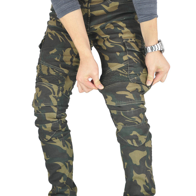 Outdoor Camo Motorcycle Riding Men's Pants with Knee Pads – TANGEEL