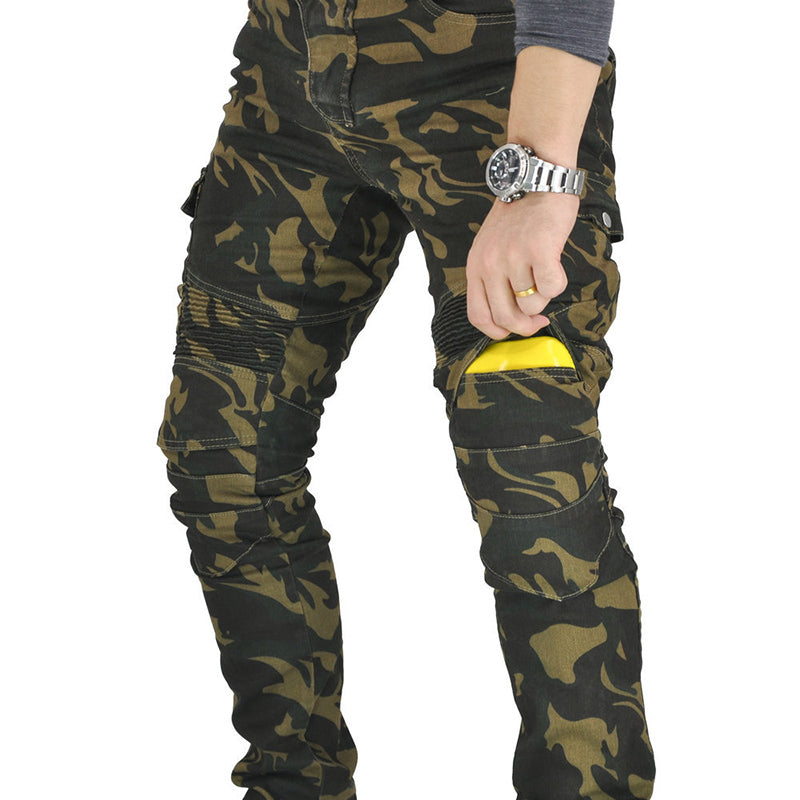 Outdoor Camo Motorcycle Riding Men's Pants with Knee Pads – TANGEEL