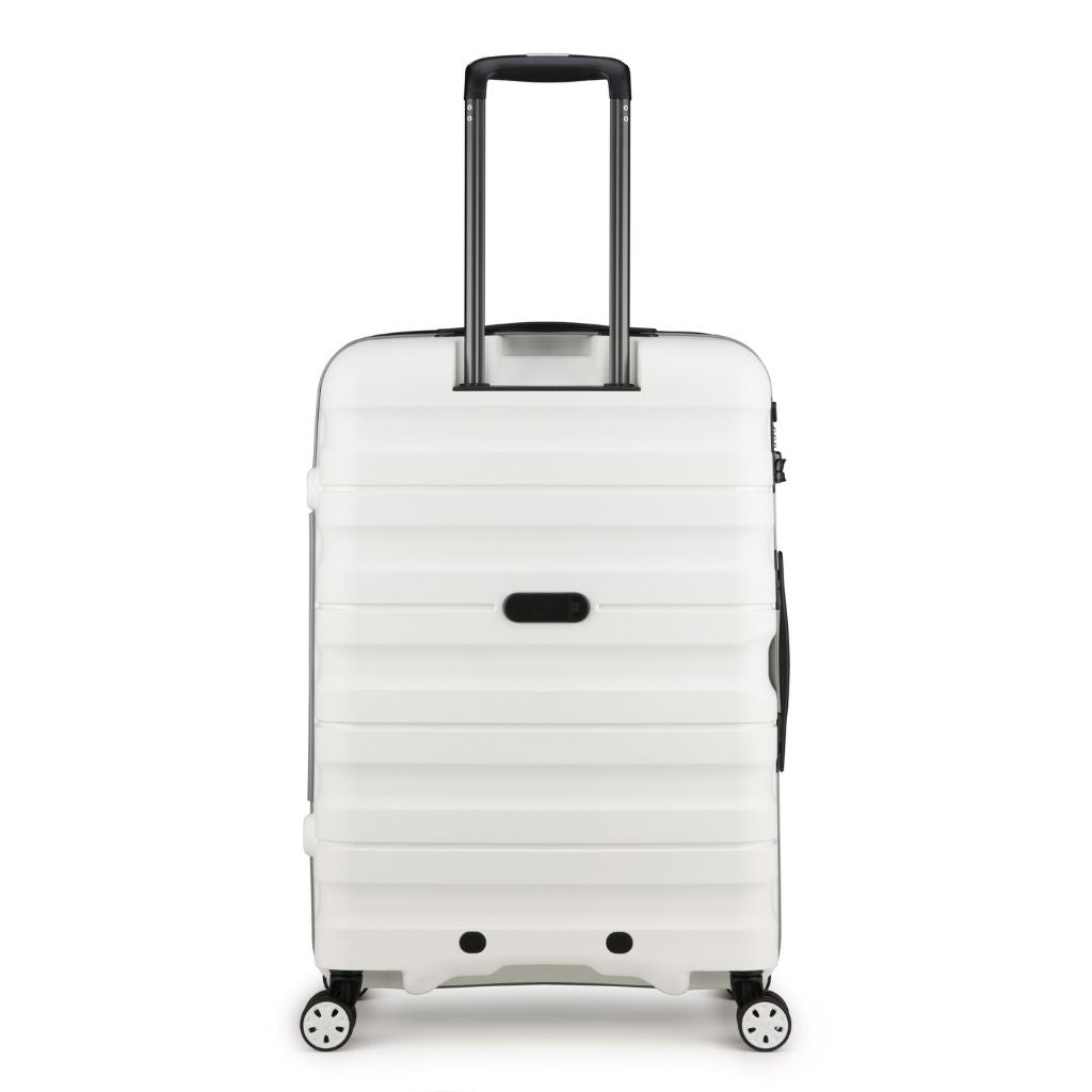 medium white suitcase