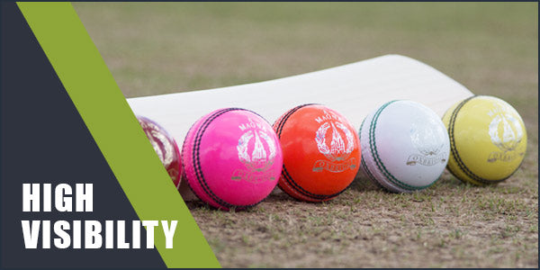 All hi-visibility cricket balls