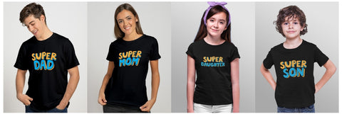 family t-shirts of 4 piece