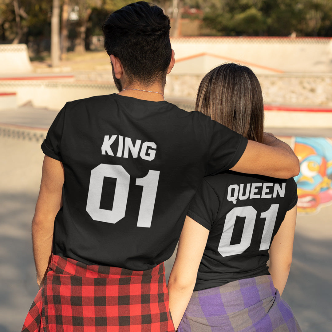 King Queen Backprint Couple Tee, Be Awara