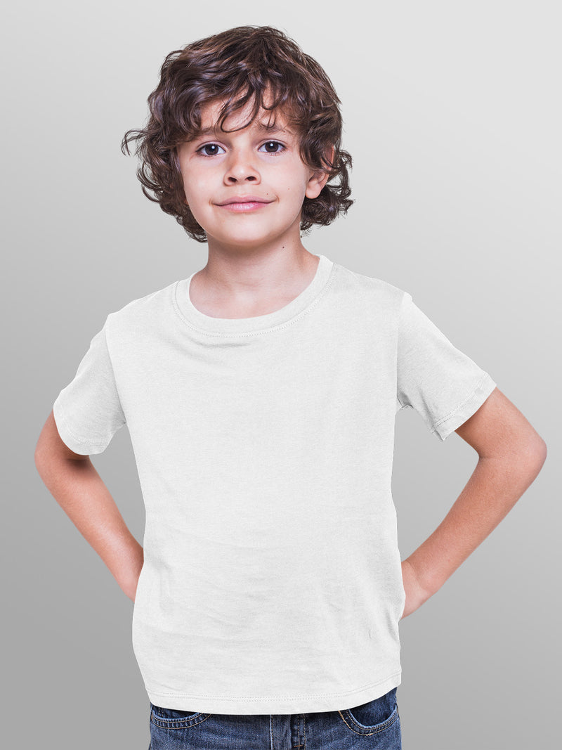 Plain White Half Sleeves Kids T Shirt 