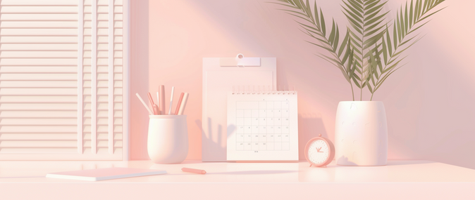 a desk with calendar and pens and paper representing retail terms