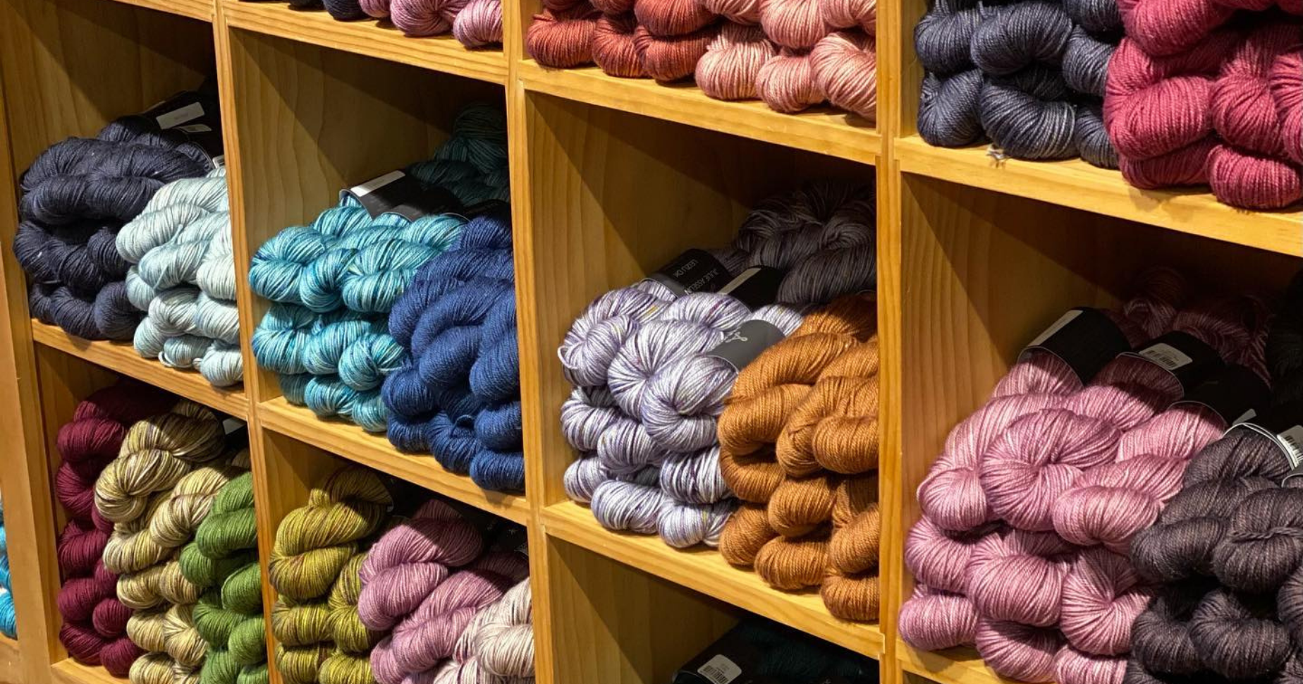 black mountain yarn shop shelves