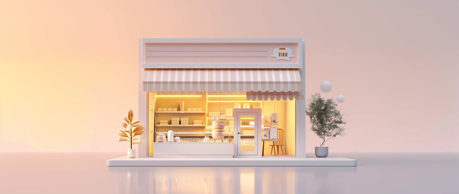 a picture of a little store representing design for a small store