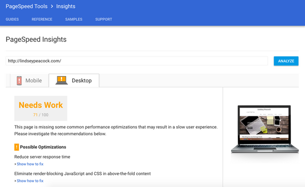 Strumenti SEO PageSpeed Insights