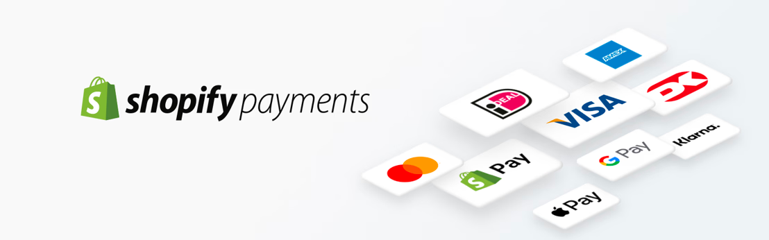 Shopify payments logo beside tiled logos of payment gateways such as Mastercard and Visa.