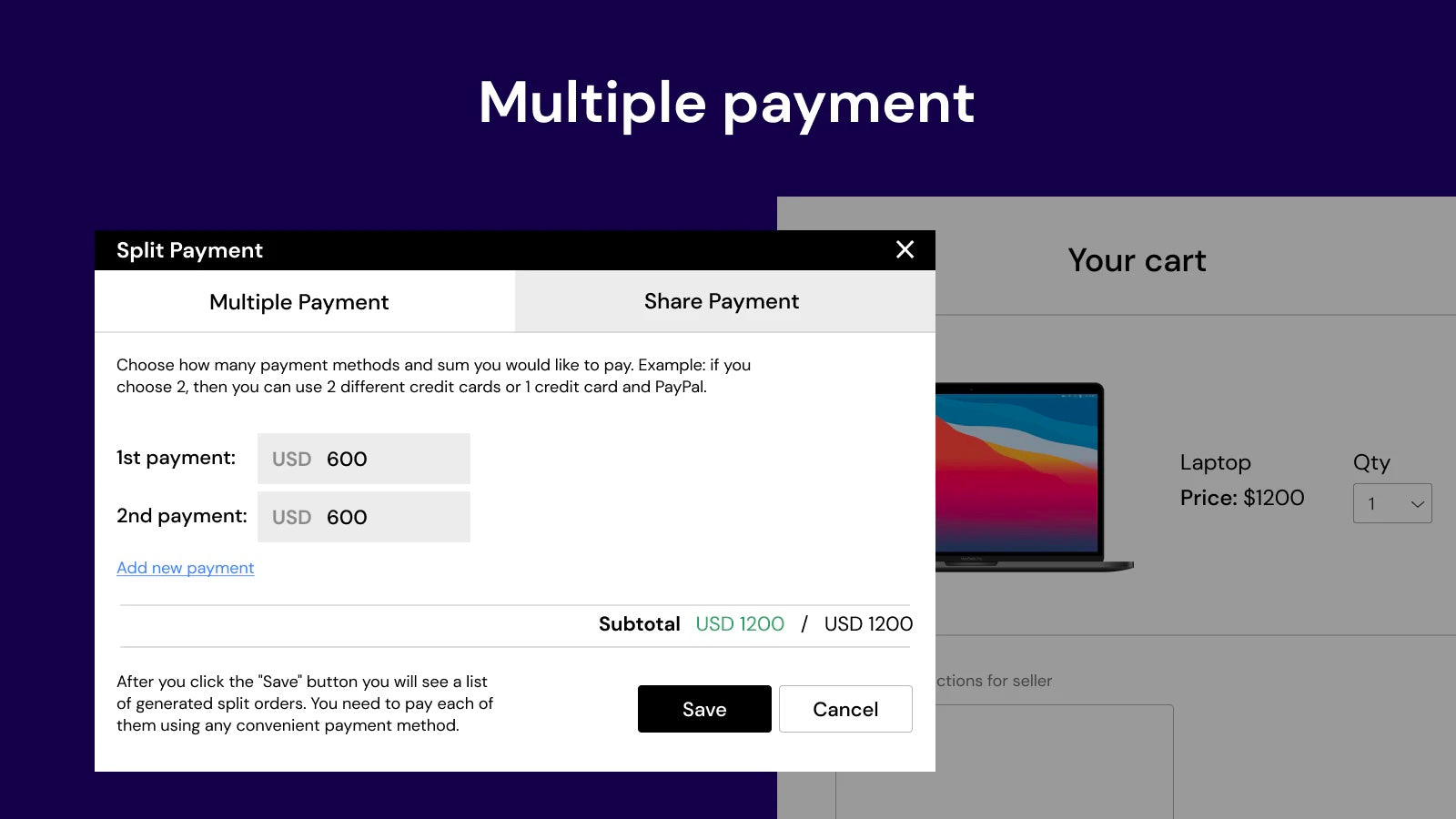 Making multiple payments using Split app
