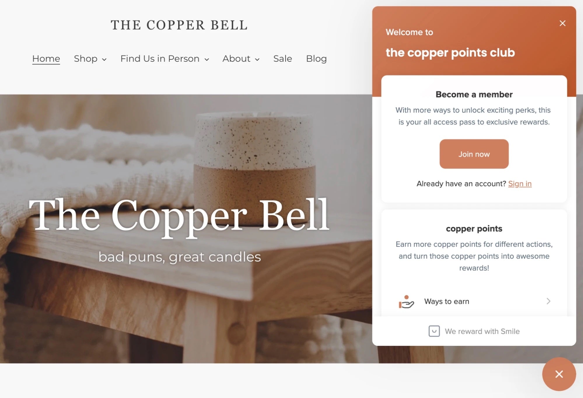 The Copper Bell website