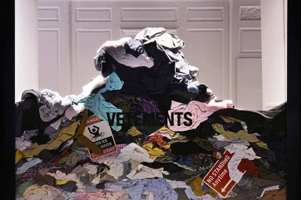 Vetements clothes pile display getting bigger