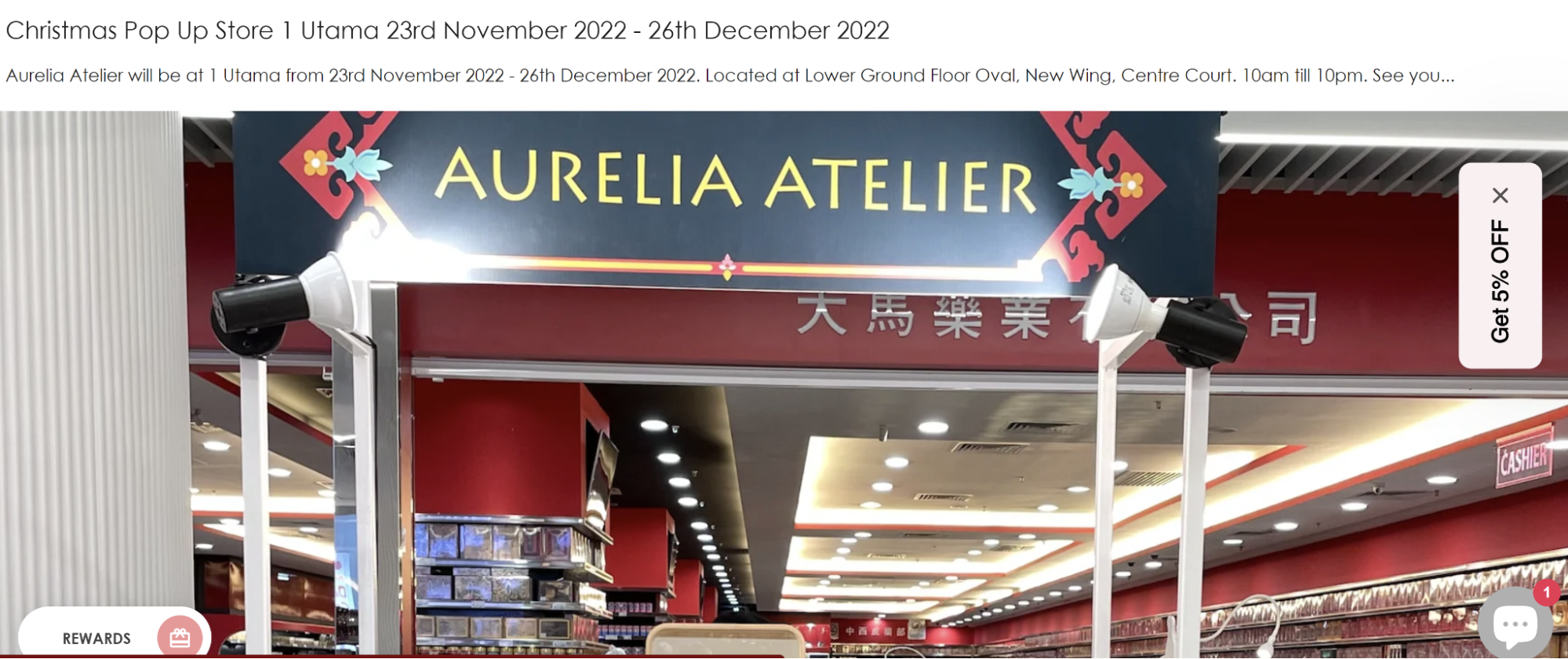 aurelia atelier pop up shop