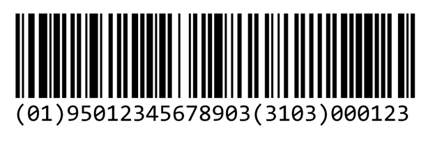 Example of a code 39 barcode.