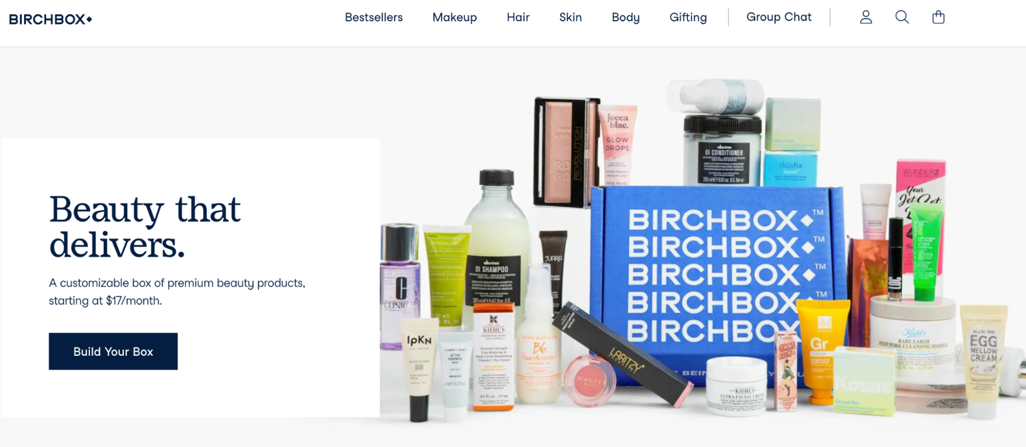 Screenshot of Birchbox homepage
