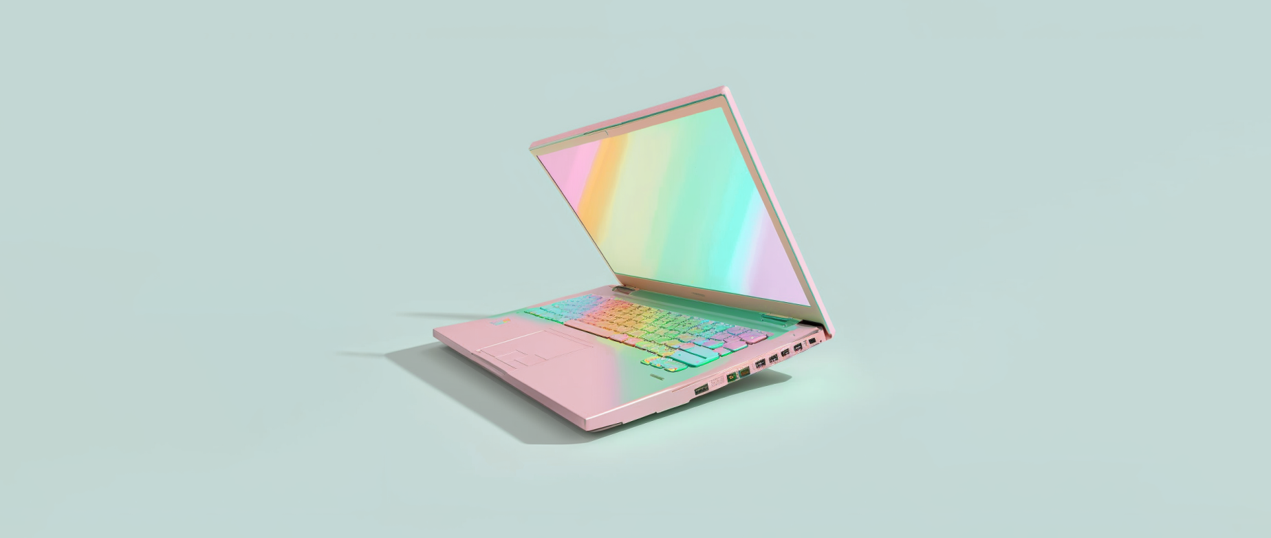 an open pink laptop: digital customer experience
