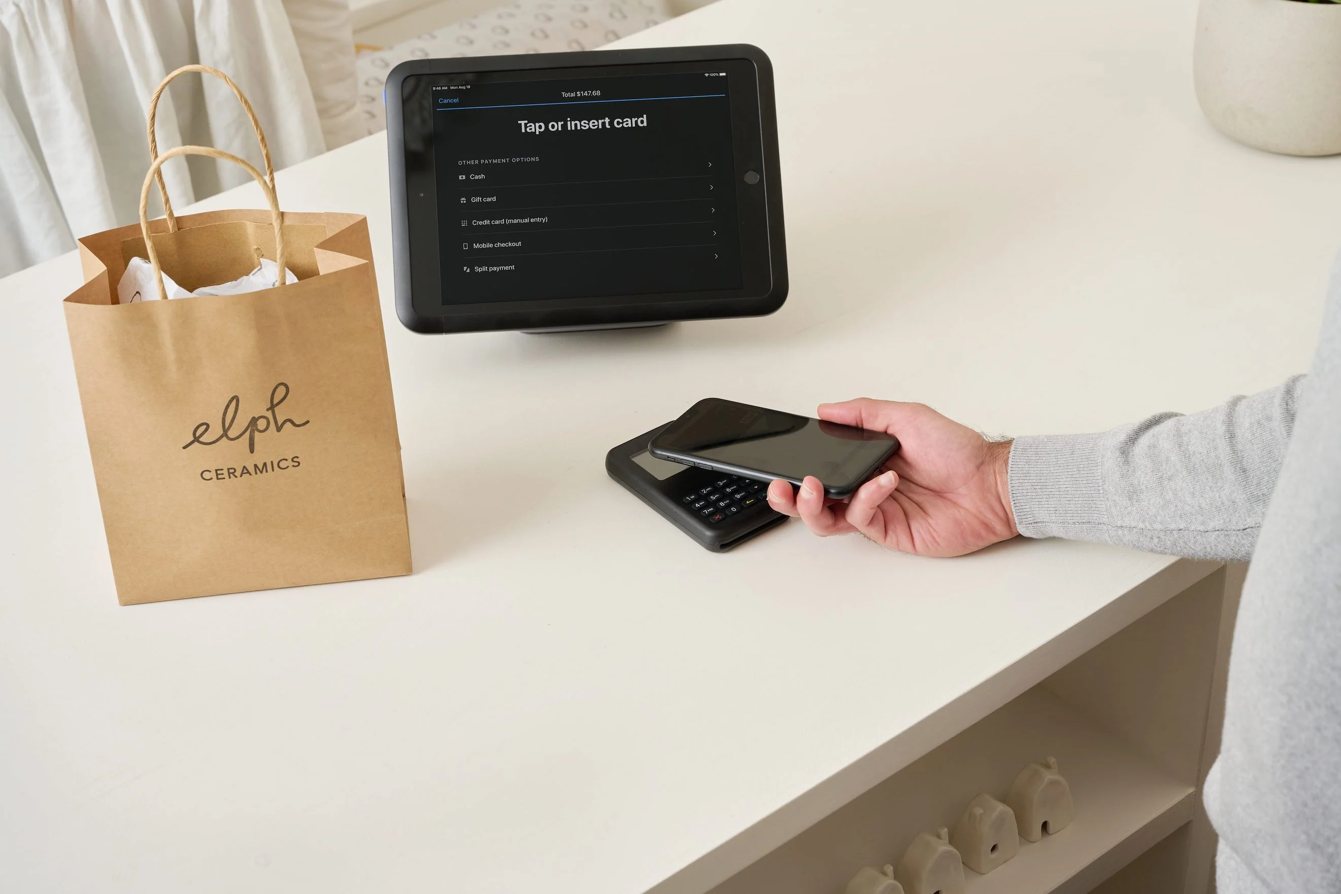 elph ceramics and Shopify POS tap & chip reader